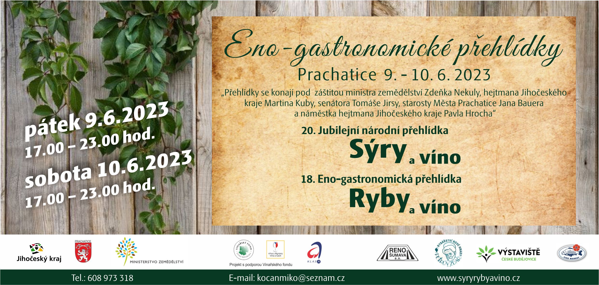 Sýry a víno, Ryby a víno, Prachatice 2023